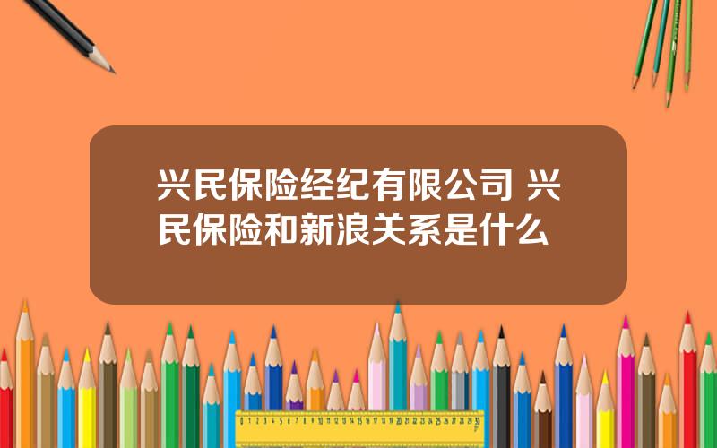 兴民保险经纪有限公司 兴民保险和新浪关系是什么